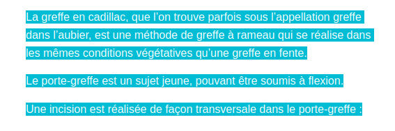 Sélection du texte